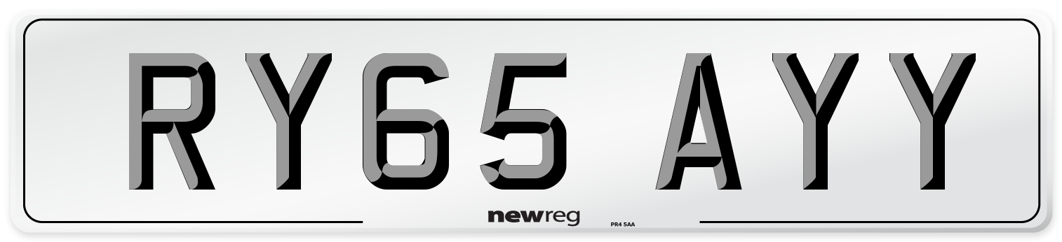 RY65 AYY Number Plate from New Reg